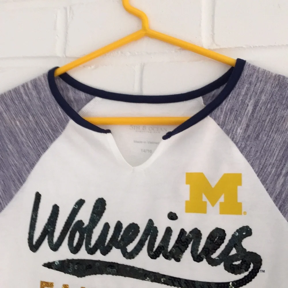 Justice ~ UofM Long-Sleeve Football T-Shirt